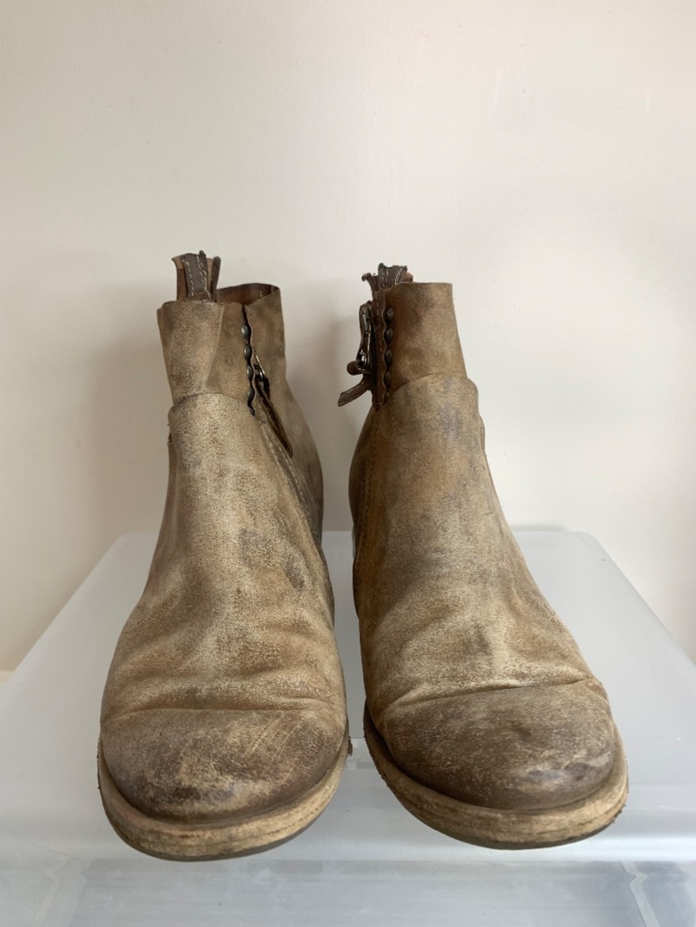 A.S.98. Airstep Leather Ankle Wedge Boots 41 - Picture 9 of 10